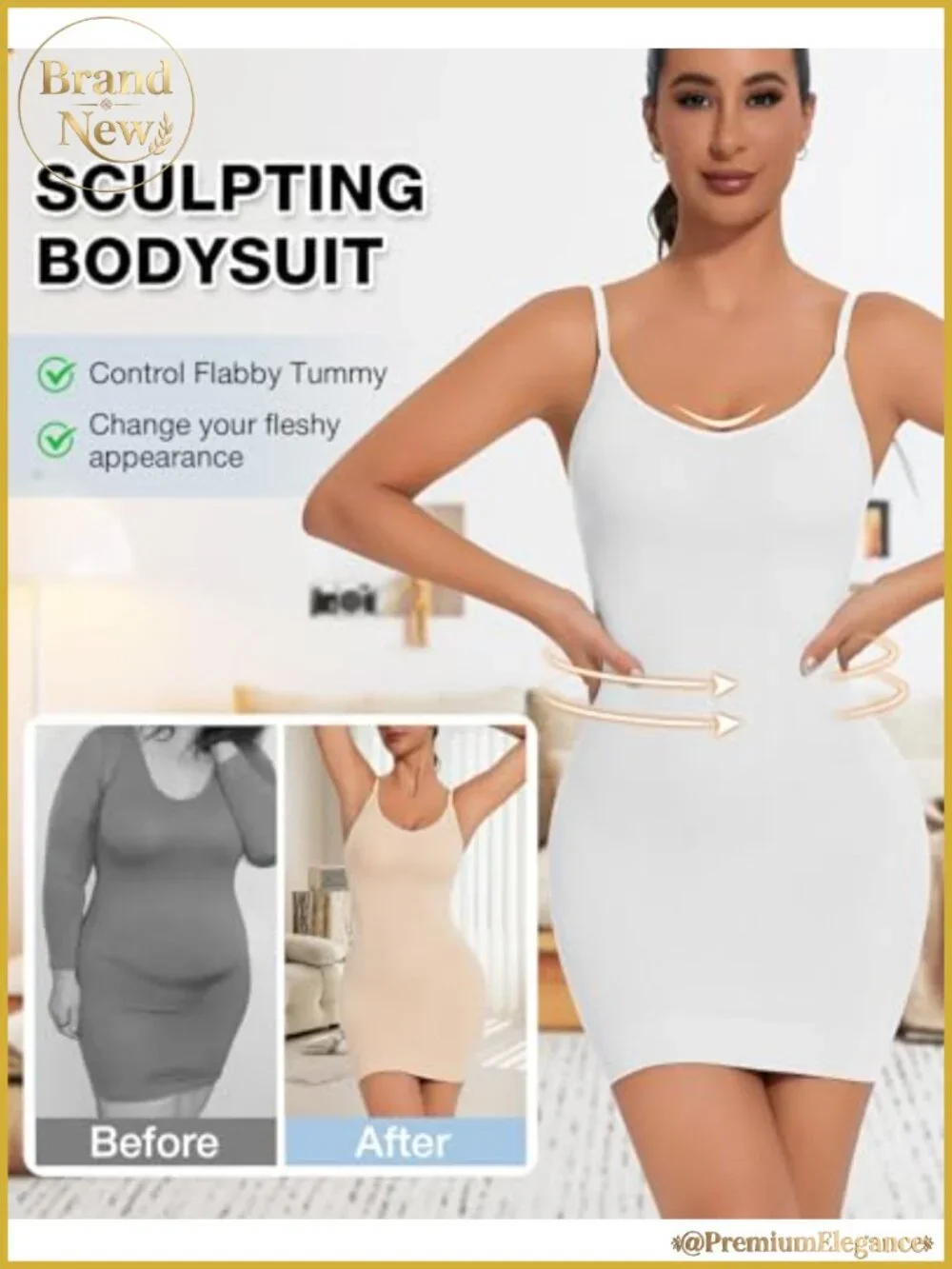Tummy Control Slip Shapewear for Women Strapless Control Slips